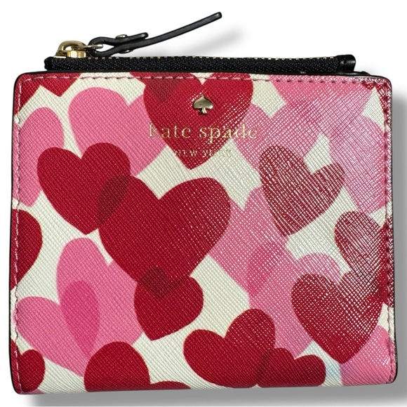 kate spade Handbags - kate spade Heart Print Zip Card Wallet Storybook
